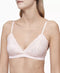 CALVIN KLEIN Women's Hibiscus Lace Unlined Triangle Bralette Light Pink Large
